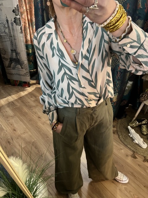 Chemise Viscose Imprimé Feuilles Skatie 2