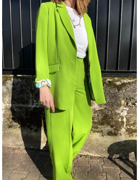 Veste Blazer Vert Anis Doublure Imprimée Costercopenhagen