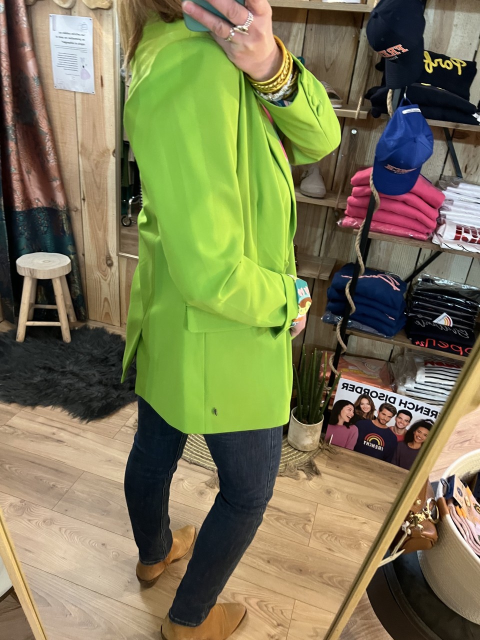 Veste Blazer Vert Anis Doublure Imprimée...