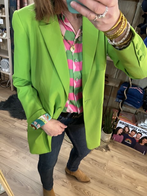 Veste Blazer Vert Anis Doublure Imprimée Costercopenhagen