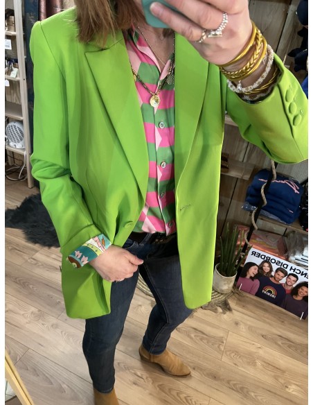 Veste Blazer Vert Anis Doublure Imprimée Costercopenhagen