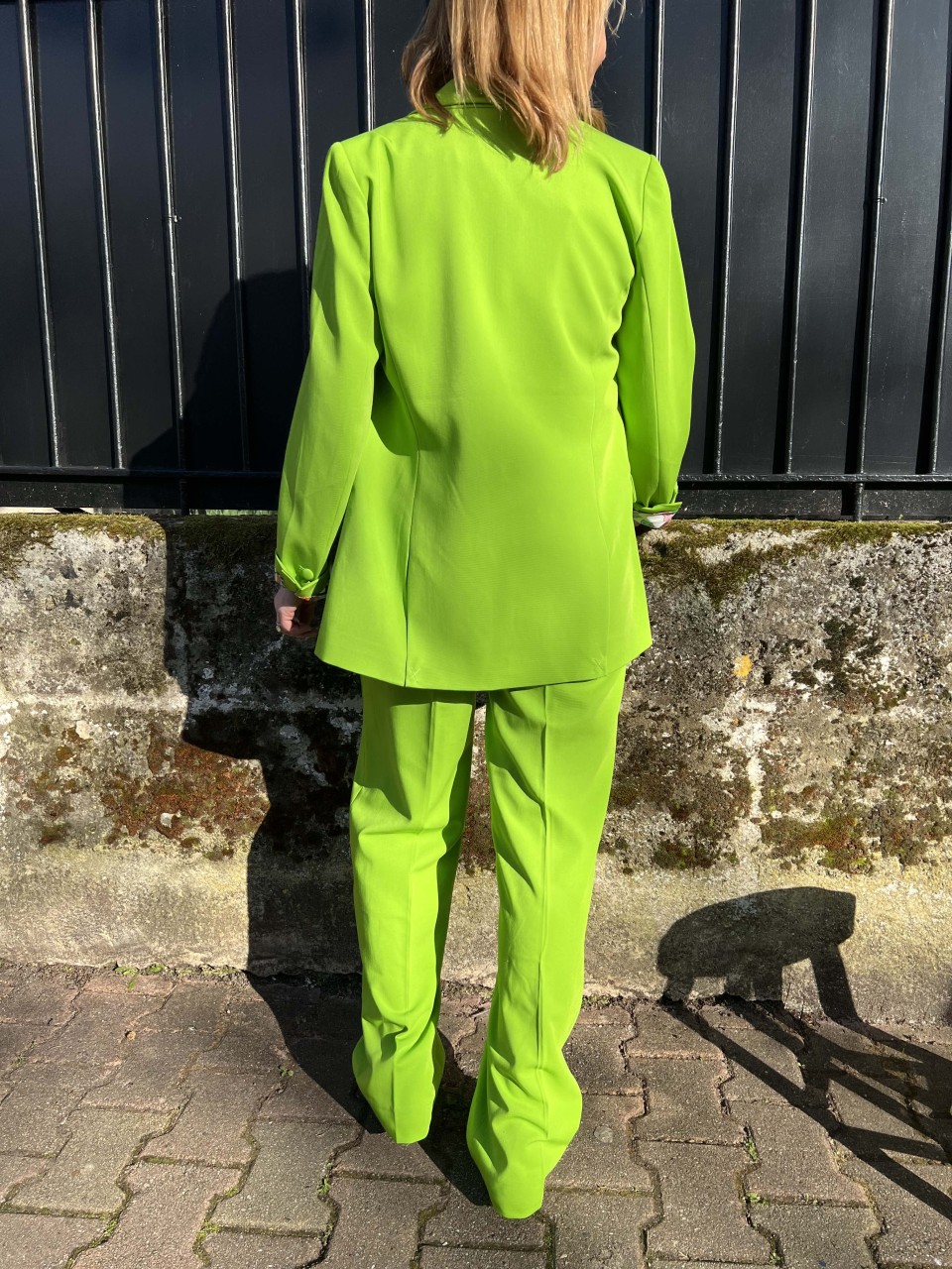 Pantalon droit et large Vert Anis Petra Fit...