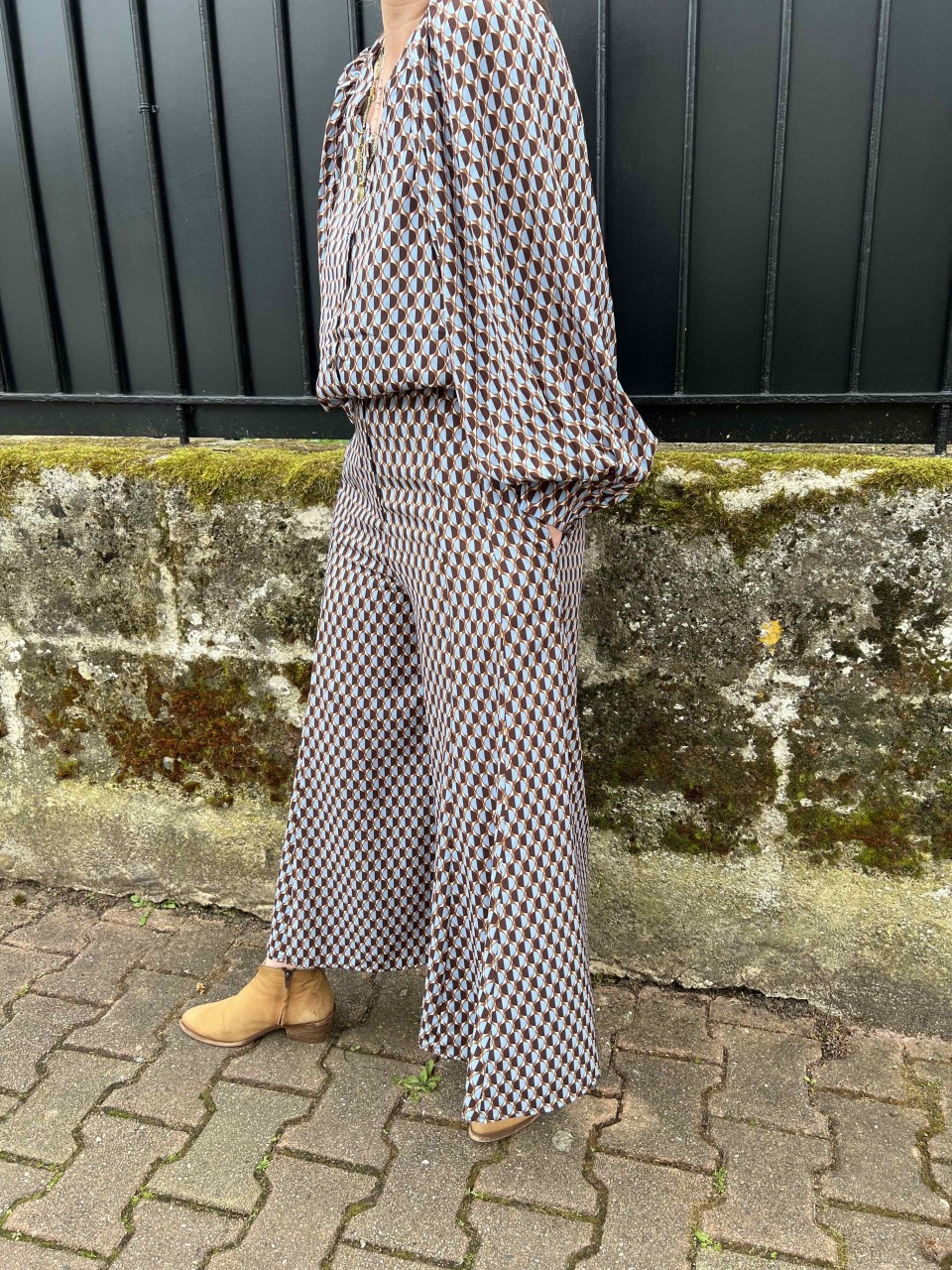 Pantalon évasé imprimé esprit Vintage Skatïe