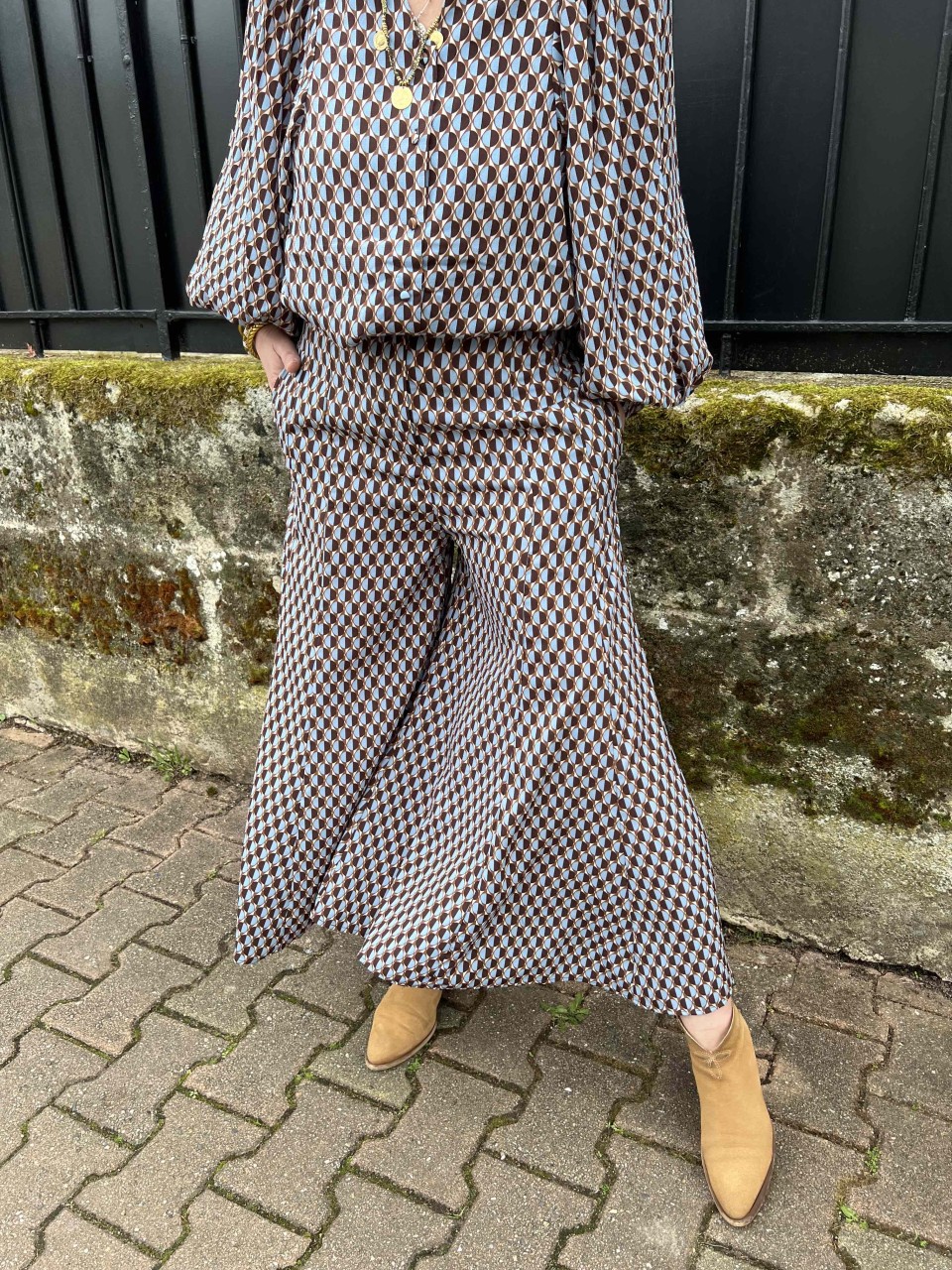 Pantalon évasé imprimé esprit Vintage Skatïe