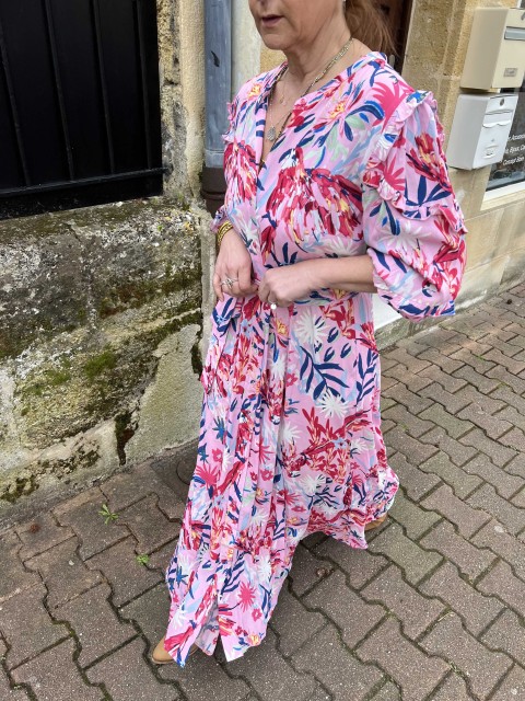 Robe Longue fluide Imprimé Botanical Pom Amsterdam 2