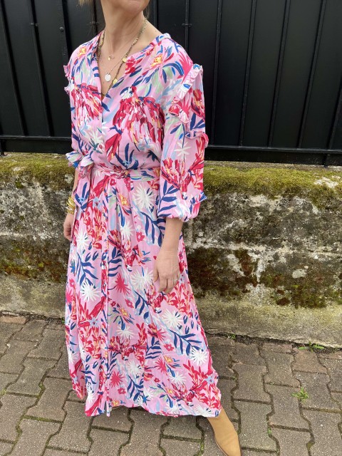 Robe Longue fluide Imprimé Botanical Pom Amsterdam