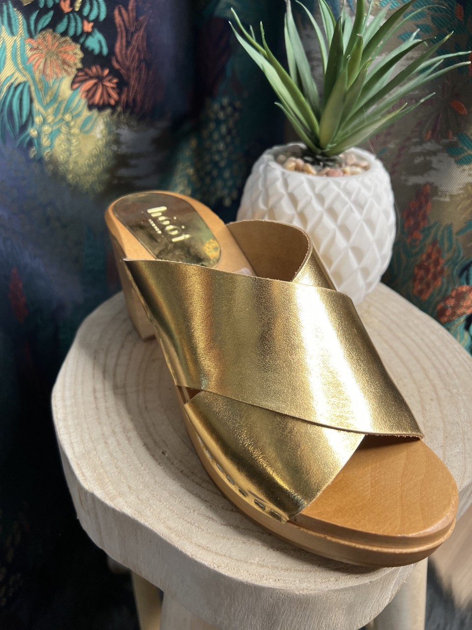 Sabots Color Block Gold Metallic Arline HOOF