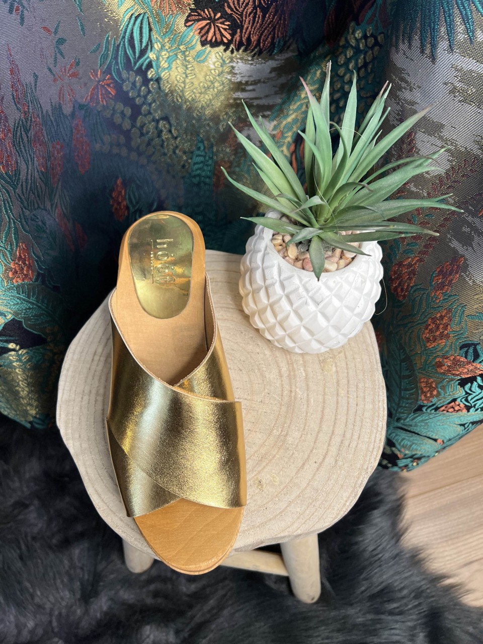 Sabots Color Block Gold Metallic Arline HOOF