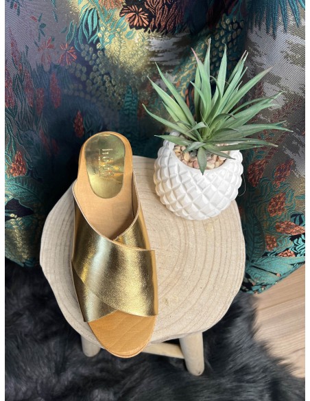 Sabots Color Block Gold Metallic Arline HOOF