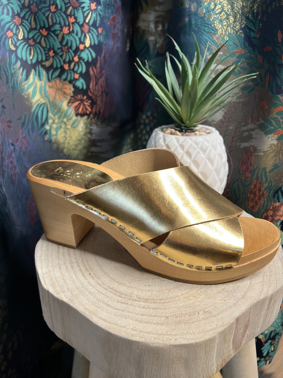 Sabots Color Block Gold Metallic Arline HOOF