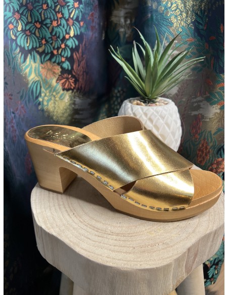 Sabots Color Block Gold Metallic Arline HOOF