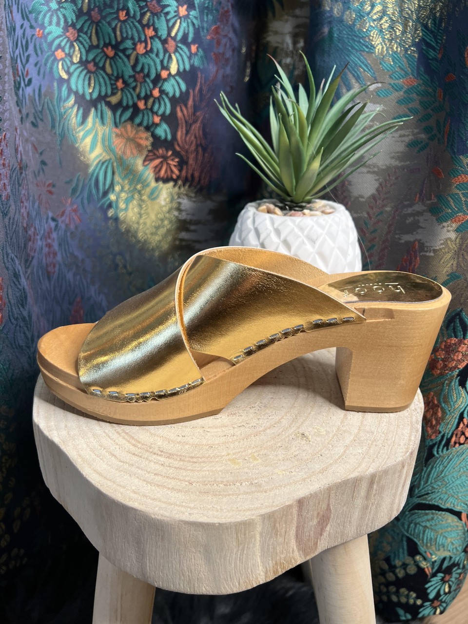 Sabots Color Block Gold Metallic Arline HOOF