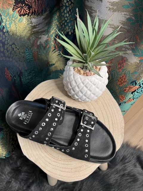 Sandales Cuir et Suède Cloutées Anamaïa 2