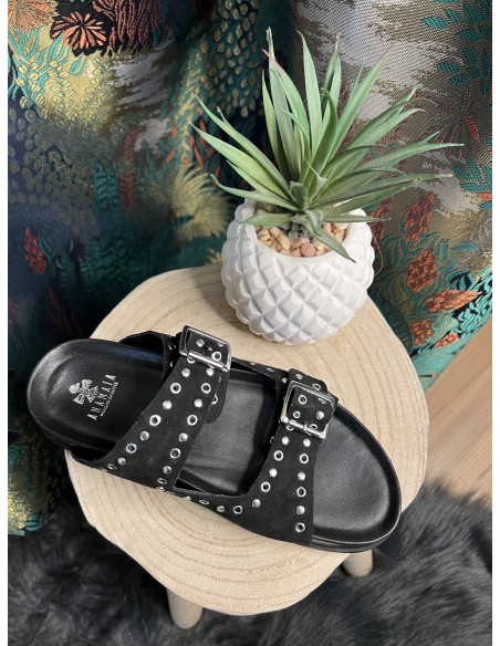 Sandales Cuir et Suède Cloutées Anamaïa
