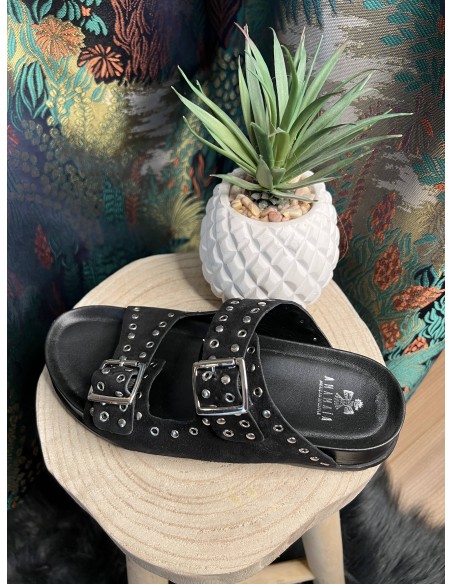 Sandales Cuir et Suède Cloutées Anamaïa
