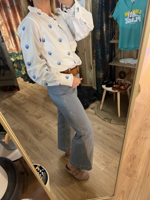 Chemise blanche volants imprimé Coquillage Costercopenhagen 2