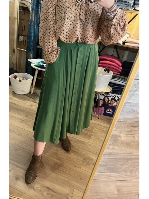 Jupe Midi Verte Faustine  Orféo 2