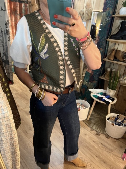 Gilet sans manches Brodé Esprit Bohème Free For Humanity