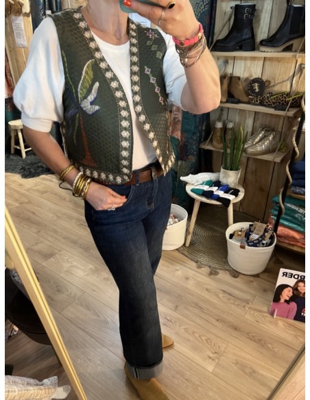 Gilet sans manches Brodé Esprit Bohème Free For Humanity