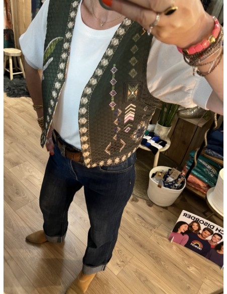 Gilet sans manches Brodé Esprit Bohème Free For Humanity