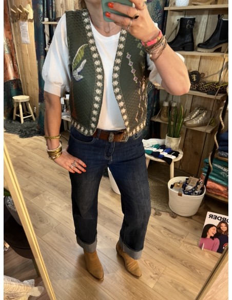 Gilet sans manches Brodé Esprit Bohème Free For Humanity