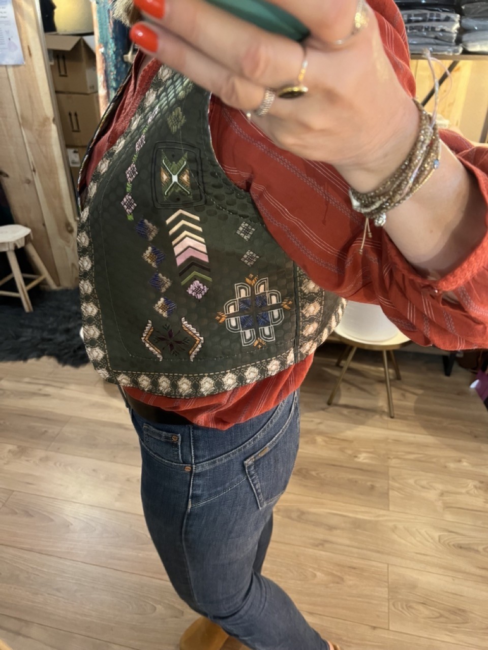 Gilet sans manches Brodé Esprit Bohème Free For...