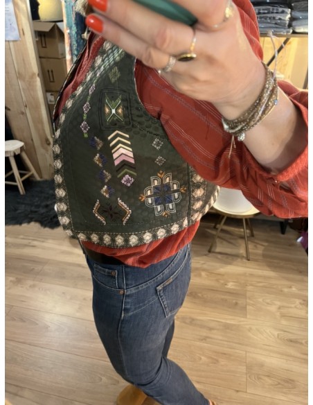 Gilet sans manches Brodé Esprit Bohème Free For Humanity