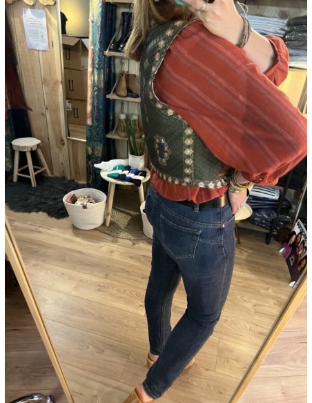 Gilet sans manches Brodé Esprit Bohème Free For Humanity