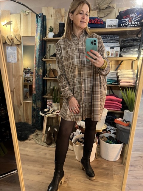 Robe Chemise Carreaux Polita Rue Mazarine 2