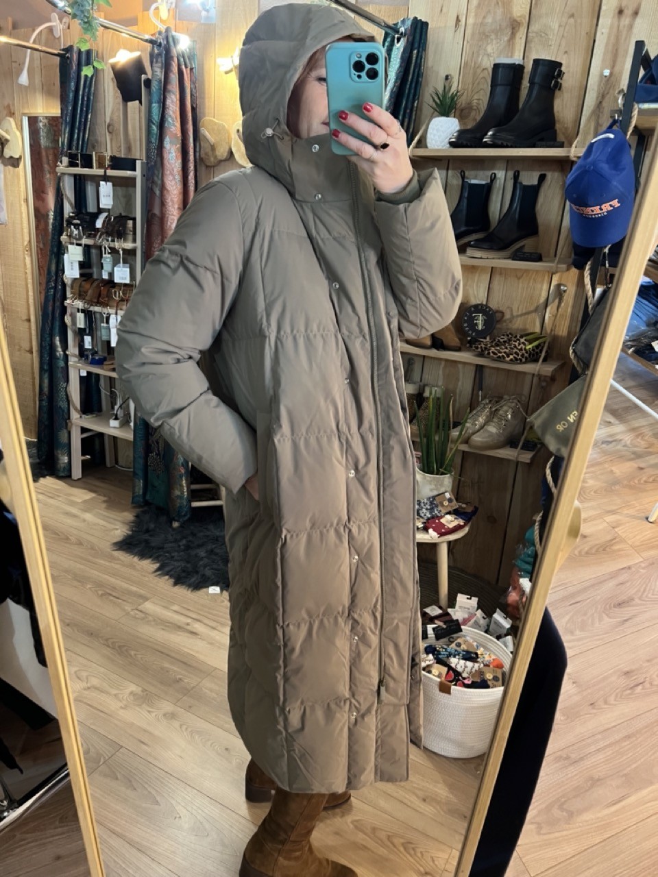 Manteau Doudoune longue Kaki NITA Selected