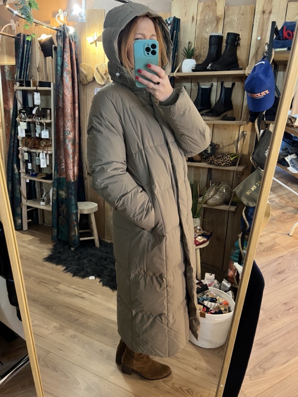 Manteau Doudoune longue Kaki NITA Selected