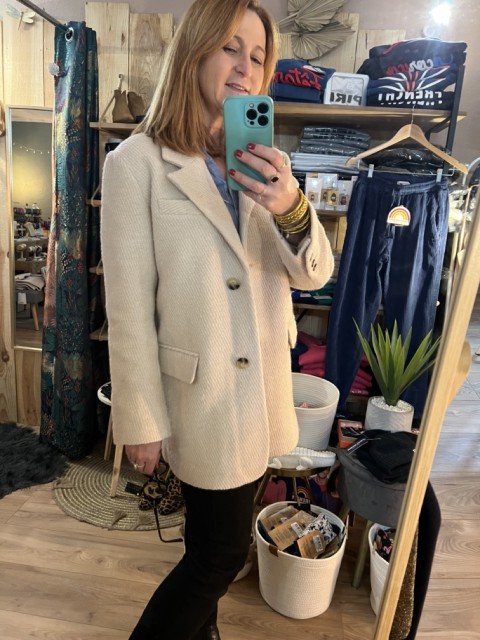 Veste Blazer Laine Ecrue Sana Selected