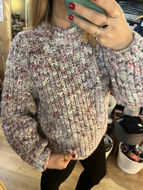 Pull Grosses Mailles Fils Lurex Multicolore Dallas Selected 2