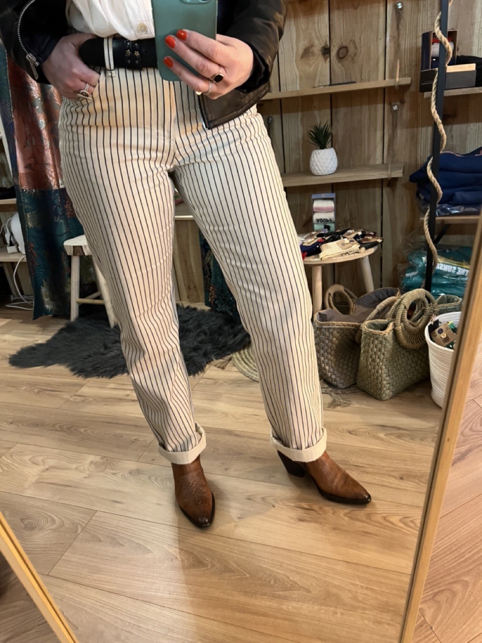 Pantalon Toile Rayures Fines BYKATO B.Young