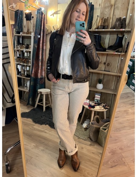 Pantalon Toile Rayures Fines BYKATO B.Young