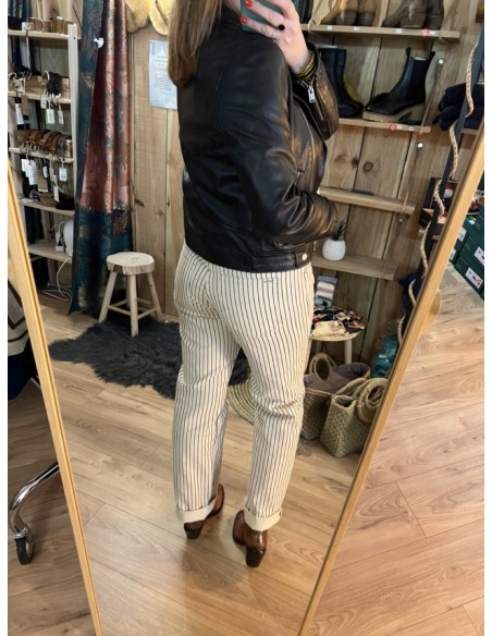 Pantalon Toile Rayures Fines BYKATO B.Young