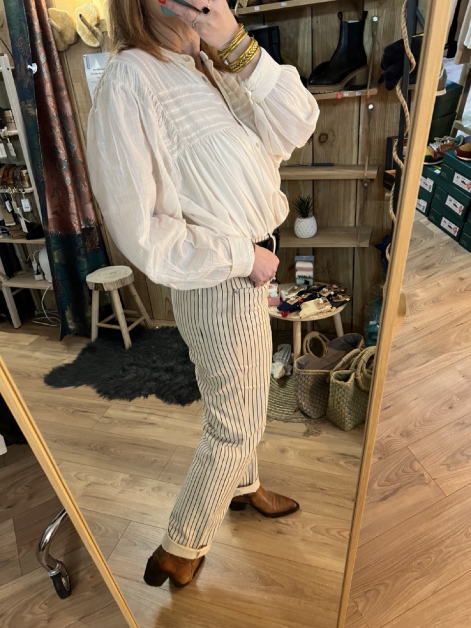 Pantalon Toile Rayures Fines BYKATO B.Young