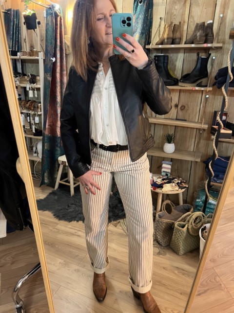 Pantalon Toile Rayures Fines BYKATO B.Young 2