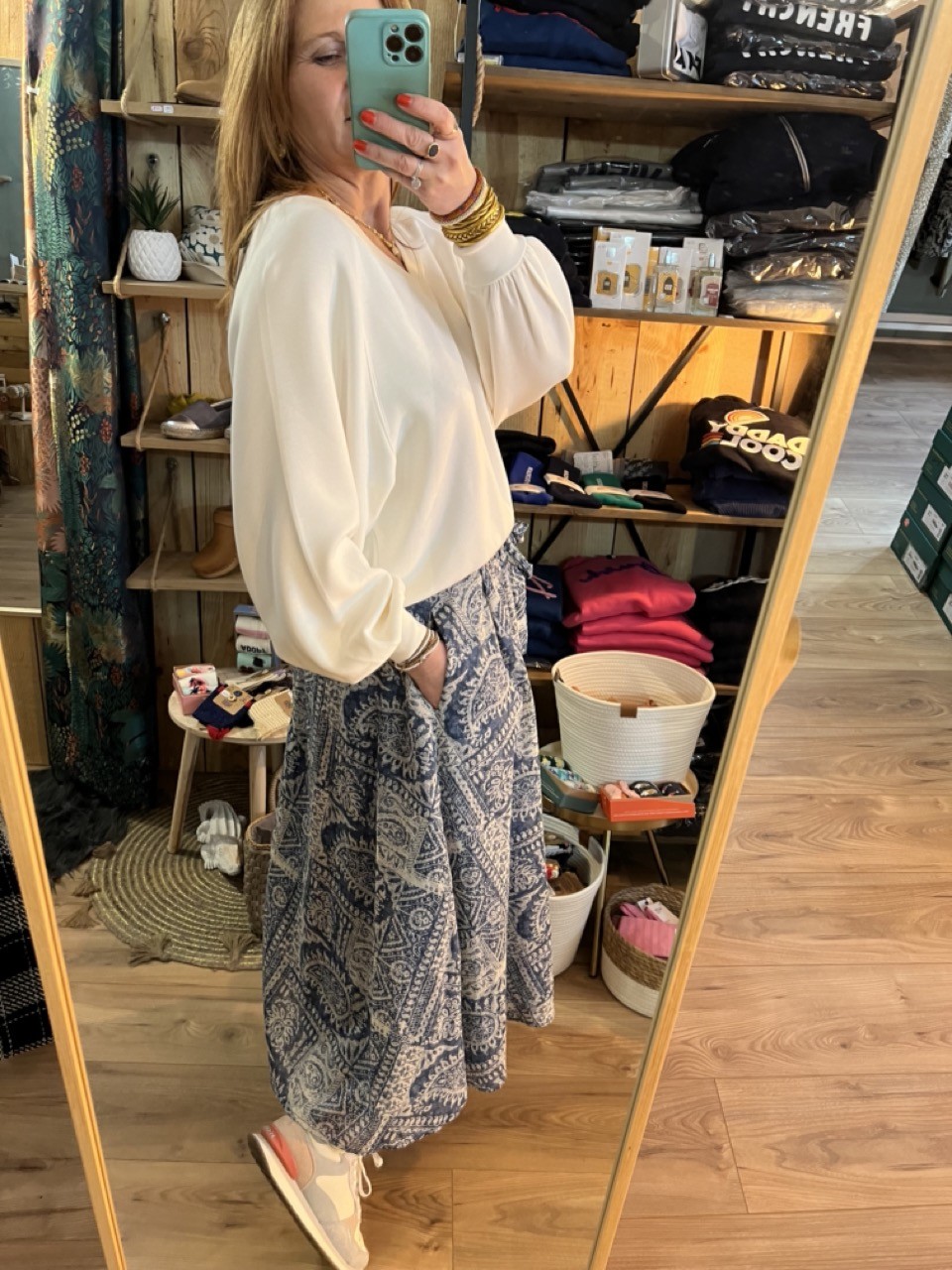 Jupe Evasée Midi Imprimée Cashmere Maxime Orféo