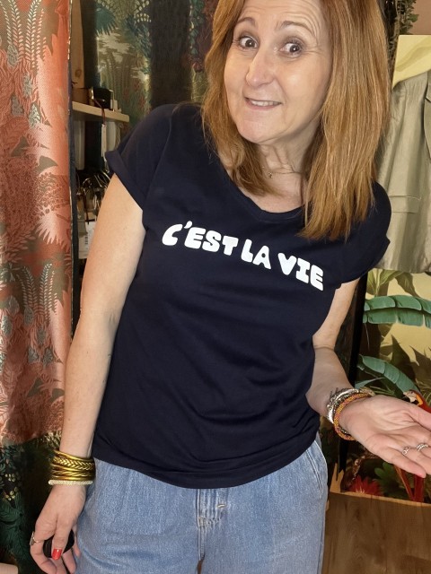 Tee Shirt Col V C'est la Vie Anouk et Ninon