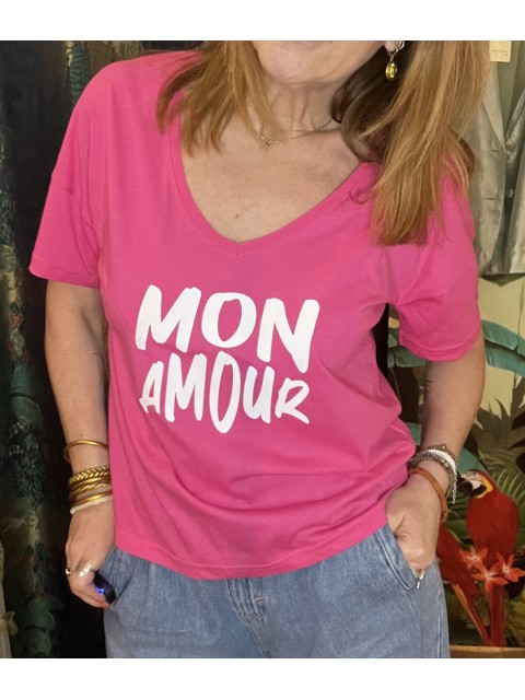 Tee Shirt Loose Col V Mon Amour Anouk et Ninon