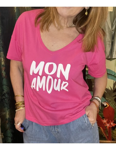 Tee Shirt Loose Col V Mon Amour Anouk et Ninon