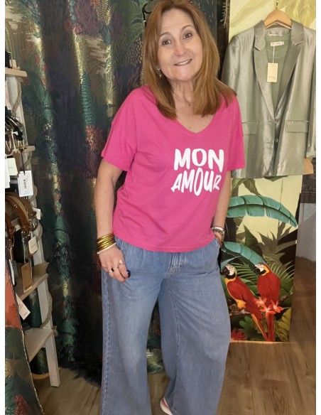 Tee Shirt Loose Col V Mon Amour Anouk et Ninon