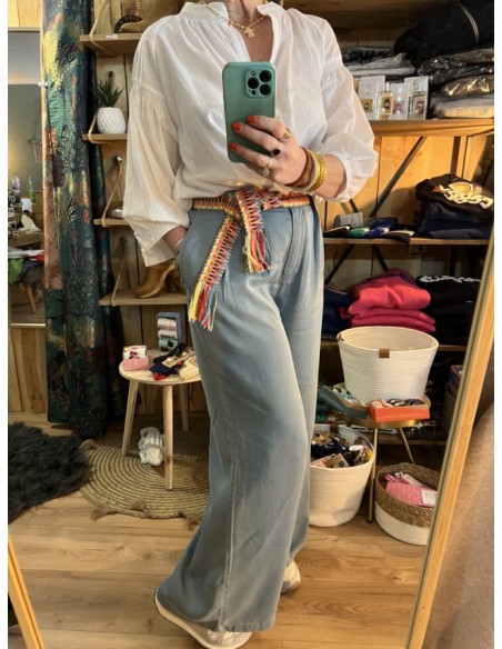 Pantalon large ceinture Tencel Camille Orféo
