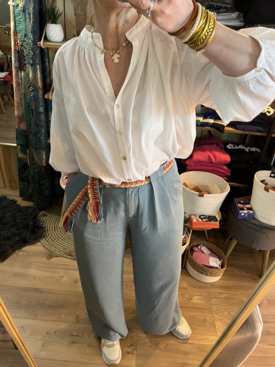 Pantalon large ceinture Tencel Camille Orféo