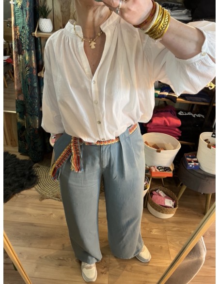 Pantalon large ceinture Tencel Camille Orféo