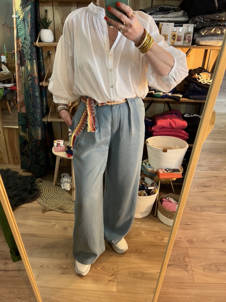 Pantalon large ceinture Tencel Camille Orféo