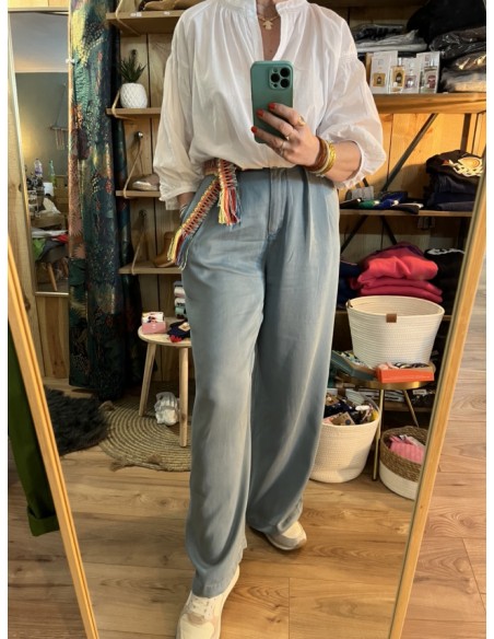 Pantalon large ceinture Tencel Camille Orféo
