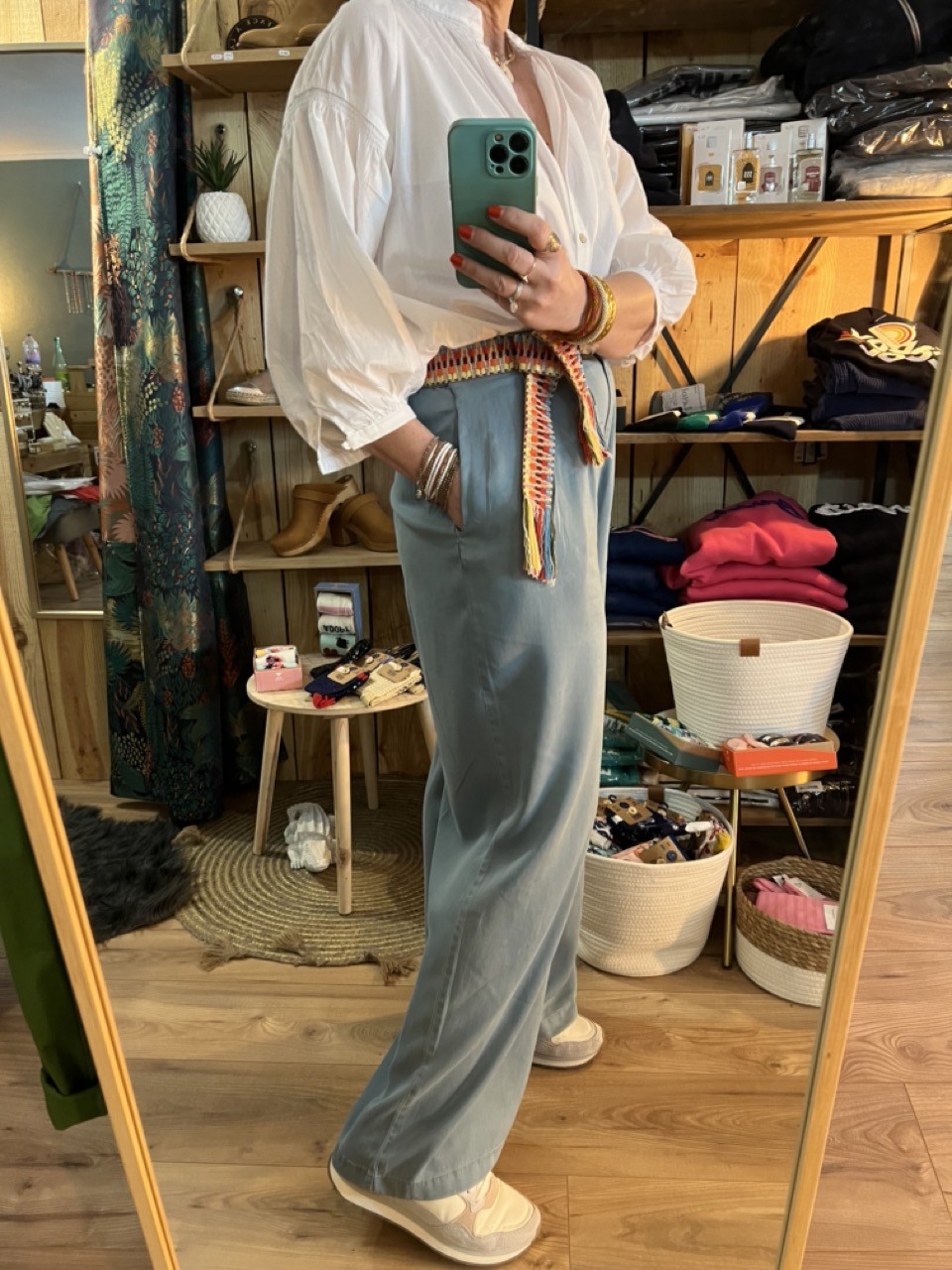 Pantalon large ceinture Tencel Camille Orféo