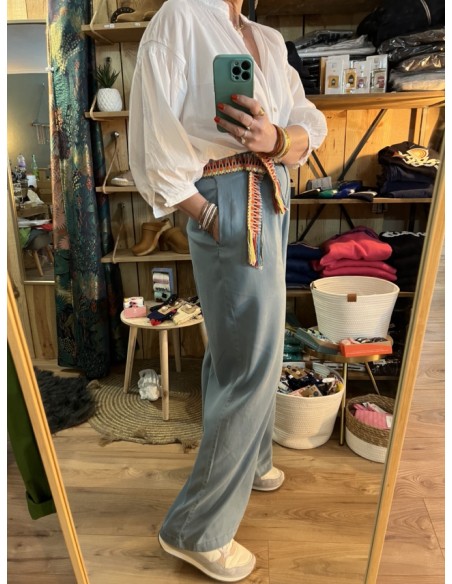Pantalon large ceinture Tencel Camille Orféo